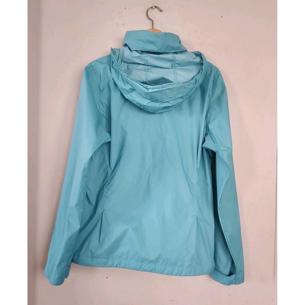 Columbia Switchback III Womens Sz L Packable Hooded Rain Teal Jacket Full Zip - Picture 4 of 5